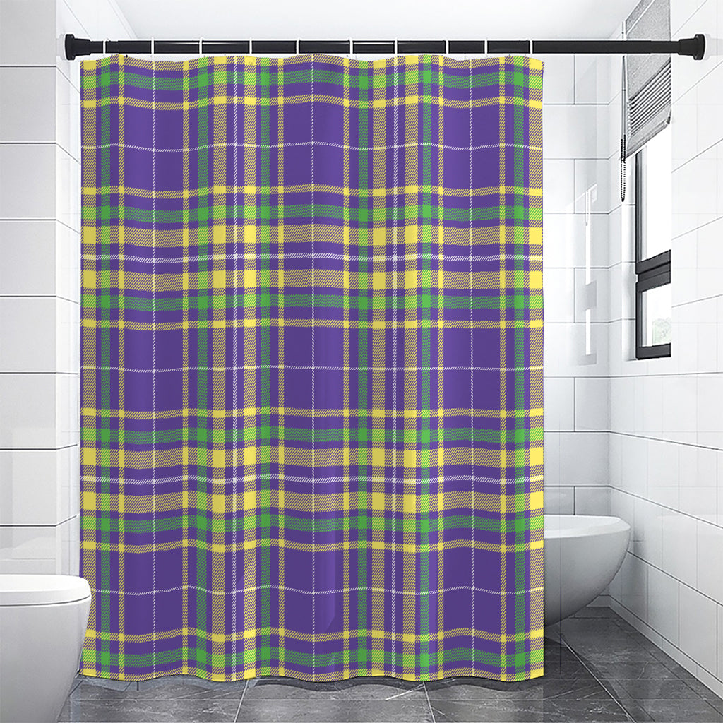 Mardi Gras Tartan Plaid Pattern Print Premium Shower Curtain