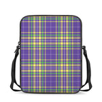 Mardi Gras Tartan Plaid Pattern Print Rectangular Crossbody Bag