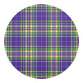 Mardi Gras Tartan Plaid Pattern Print Round Blanket