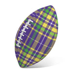 Mardi Gras Tartan Plaid Pattern Print Rugby Ball