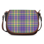 Mardi Gras Tartan Plaid Pattern Print Saddle Bag