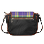 Mardi Gras Tartan Plaid Pattern Print Saddle Bag