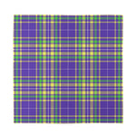 Mardi Gras Tartan Plaid Pattern Print Silk Bandana