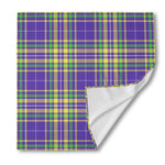 Mardi Gras Tartan Plaid Pattern Print Silk Bandana