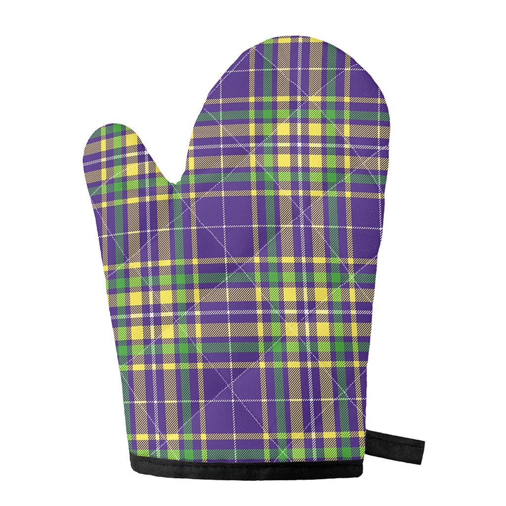 Mardi Gras Tartan Plaid Pattern Print Single Oven Mitt