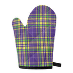Mardi Gras Tartan Plaid Pattern Print Single Oven Mitt