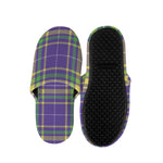 Mardi Gras Tartan Plaid Pattern Print Slippers