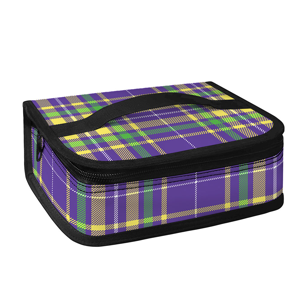 Mardi Gras Tartan Plaid Pattern Print Small Lunch Bag