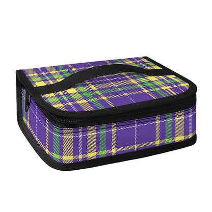 Mardi Gras Tartan Plaid Pattern Print Small Lunch Bag