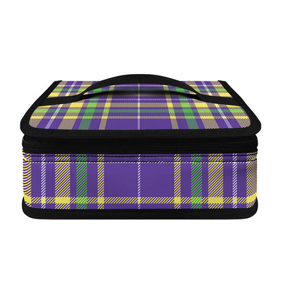 Mardi Gras Tartan Plaid Pattern Print Small Lunch Bag