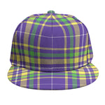 Mardi Gras Tartan Plaid Pattern Print Snapback Cap