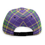 Mardi Gras Tartan Plaid Pattern Print Snapback Cap