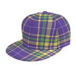 Mardi Gras Tartan Plaid Pattern Print Snapback Cap