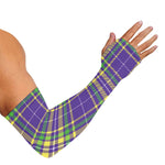 Mardi Gras Tartan Plaid Pattern Print Sun Protection Arm Sleeves