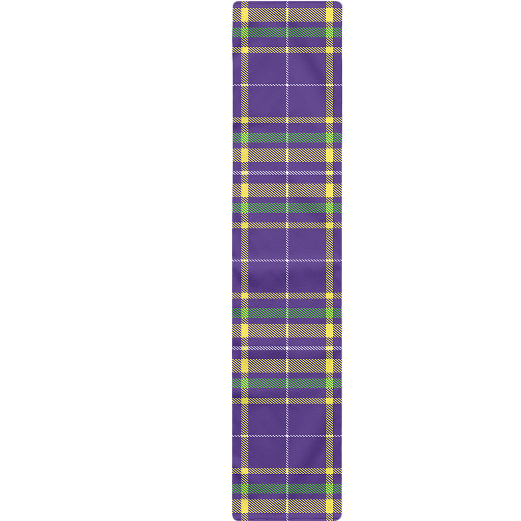 Mardi Gras Tartan Plaid Pattern Print Table Runner