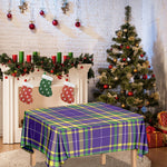 Mardi Gras Tartan Plaid Pattern Print Tablecloth