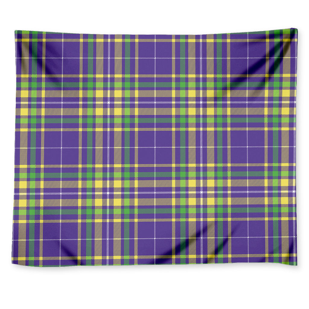 Mardi Gras Tartan Plaid Pattern Print Tapestry