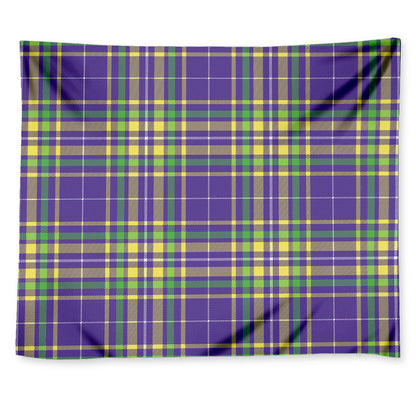 Mardi Gras Tartan Plaid Pattern Print Tapestry