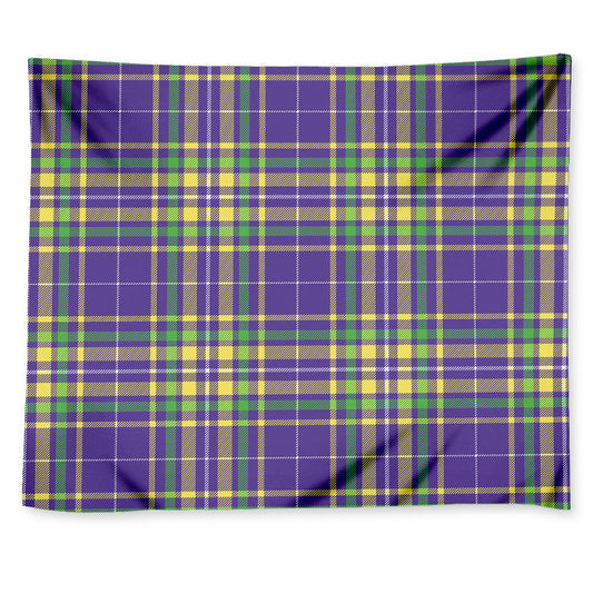 Mardi Gras Tartan Plaid Pattern Print Tapestry