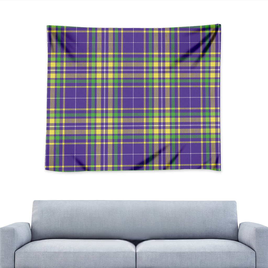 Mardi Gras Tartan Plaid Pattern Print Tapestry