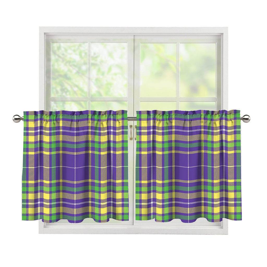 Mardi Gras Tartan Plaid Pattern Print Tier Curtains