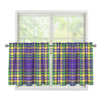 Mardi Gras Tartan Plaid Pattern Print Tier Curtains