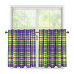 Mardi Gras Tartan Plaid Pattern Print Tier Curtains