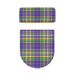 Mardi Gras Tartan Plaid Pattern Print Toilet Lid And Tank Cover Set