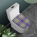 Mardi Gras Tartan Plaid Pattern Print Toilet Lid Cover