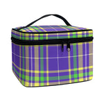 Mardi Gras Tartan Plaid Pattern Print Travel Makeup Bag