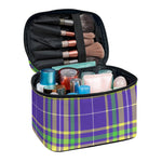 Mardi Gras Tartan Plaid Pattern Print Travel Makeup Bag