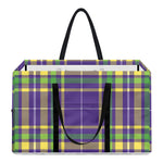 Mardi Gras Tartan Plaid Pattern Print Utility Tote Bag