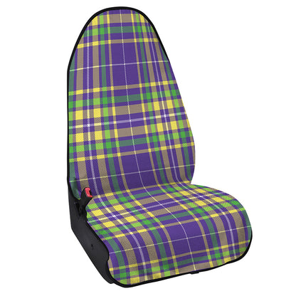Mardi Gras Tartan Plaid Pattern Print Waterproof Car Seat Cover