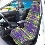 Mardi Gras Tartan Plaid Pattern Print Waterproof Car Seat Cover