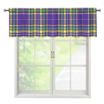 Mardi Gras Tartan Plaid Pattern Print Window Valance
