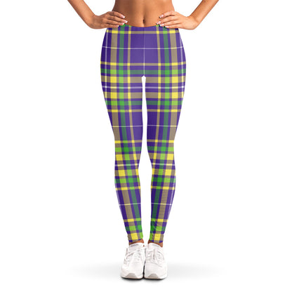 Mardi Gras Tartan Plaid Pattern Print Women's Leggings