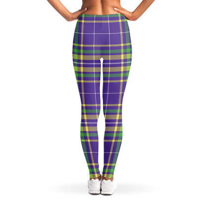 Mardi Gras Tartan Plaid Pattern Print Women's Leggings