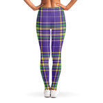 Mardi Gras Tartan Plaid Pattern Print Women's Leggings