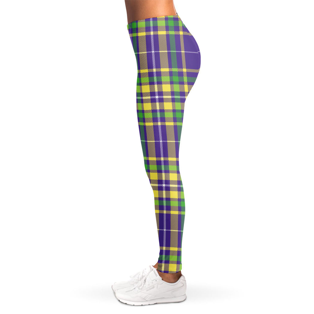 Mardi Gras Tartan Plaid Pattern Print Women's Leggings