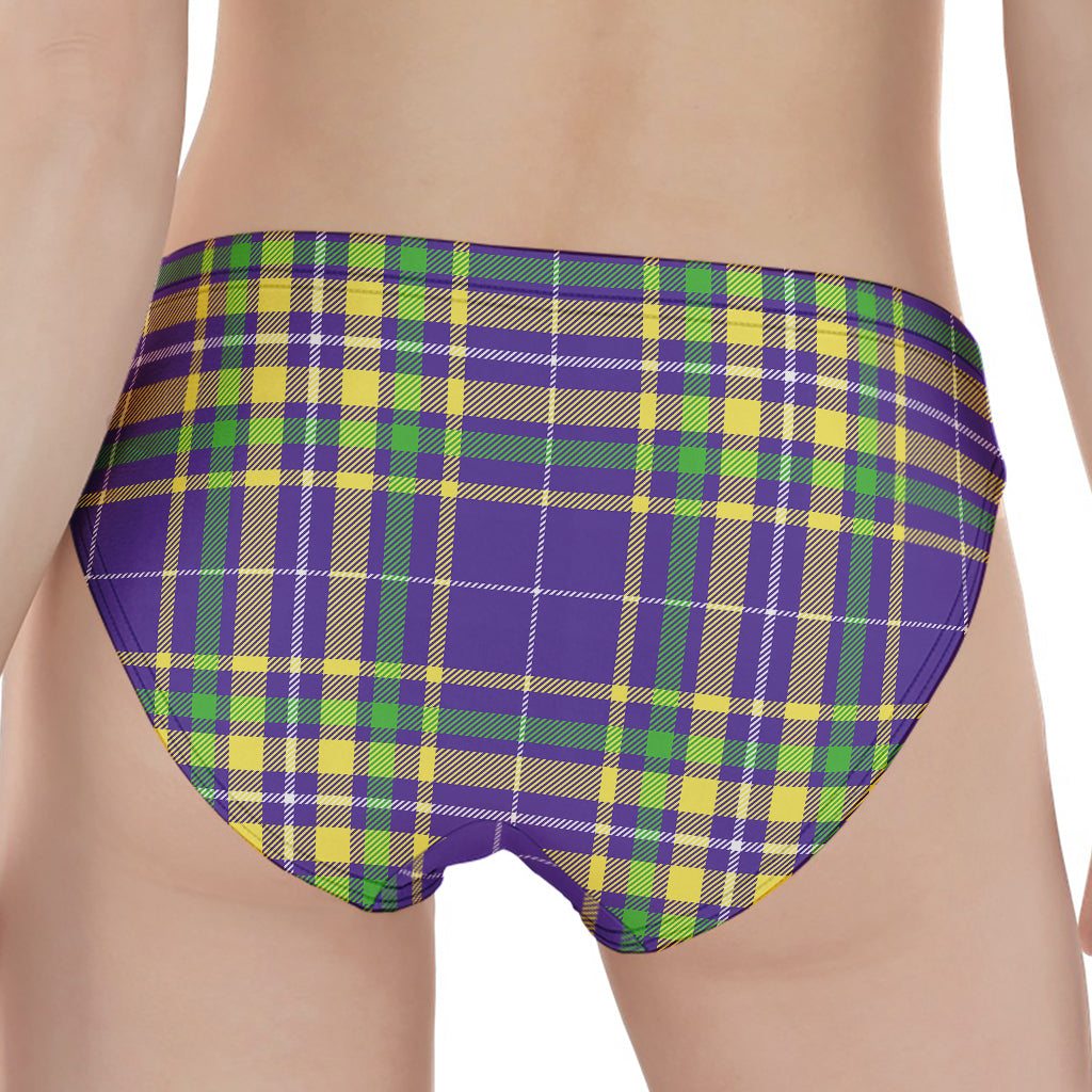 Mardi Gras Tartan Plaid Pattern Print Women's Panties