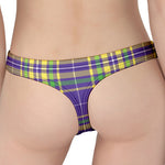 Mardi Gras Tartan Plaid Pattern Print Women's Thong