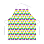 Mardi Gras Wave Pattern Print Adjustable Apron