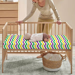 Mardi Gras Wave Pattern Print Baby Crib Sheet