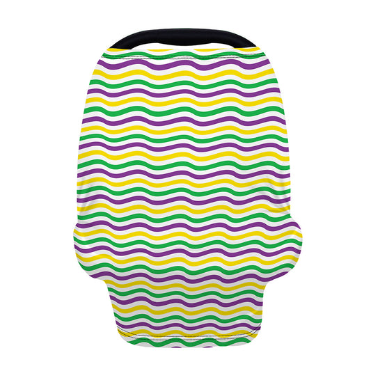 Mardi Gras Wave Pattern Print Baby Seat Cover