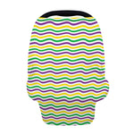 Mardi Gras Wave Pattern Print Baby Seat Cover
