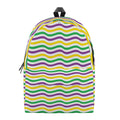 Mardi Gras Wave Pattern Print School Backpack