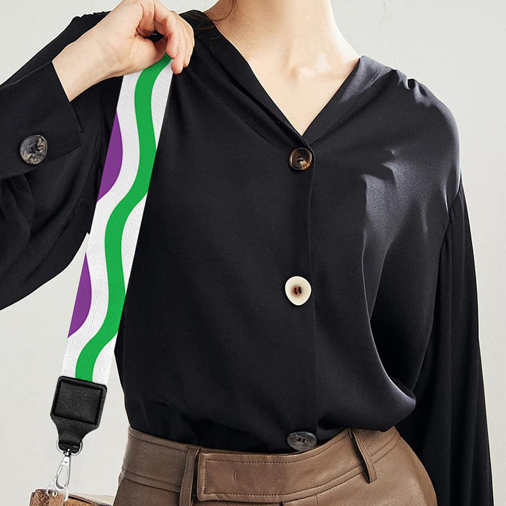 Mardi Gras Wave Pattern Print Bag Strap