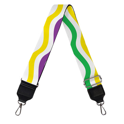 Mardi Gras Wave Pattern Print Bag Strap