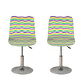 Mardi Gras Wave Pattern Print Bar Stool Covers
