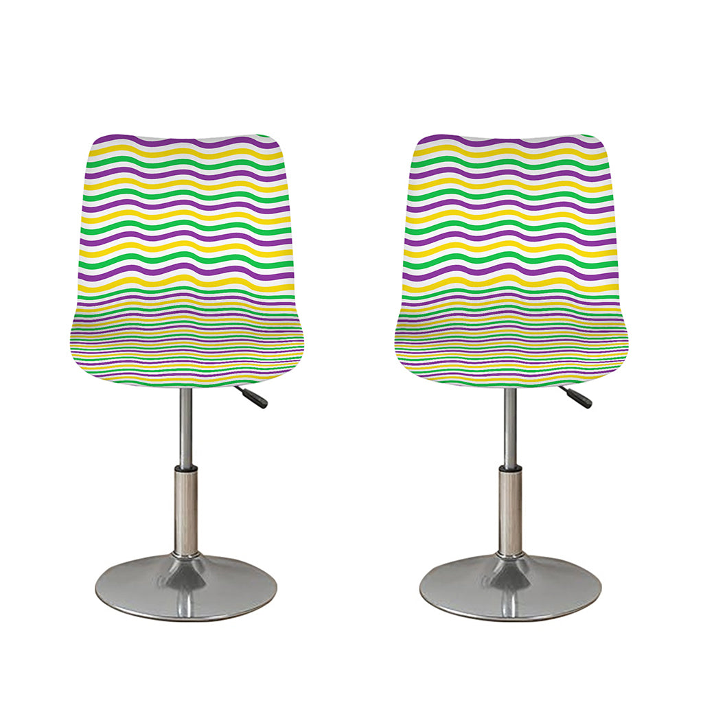 Mardi Gras Wave Pattern Print Bar Stool Covers